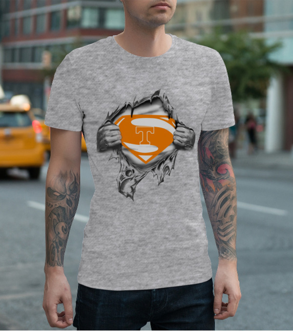 Tennessee Super T Logo Ripped Superman T-Shirt