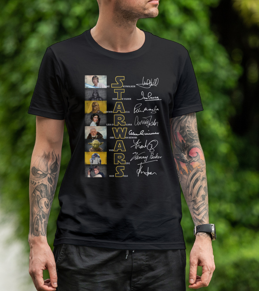STAR WARS CHARACTERS ICONIC NAMES AND SIGNATURES T-Shirt