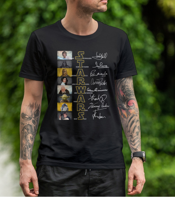 STAR WARS CHARACTERS ICONIC NAMES AND SIGNATURES T-Shirt