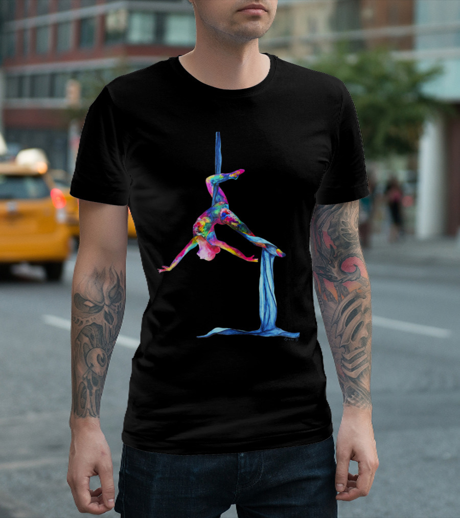 Aerial Silk Yoga Colorful Performance T-Shirt