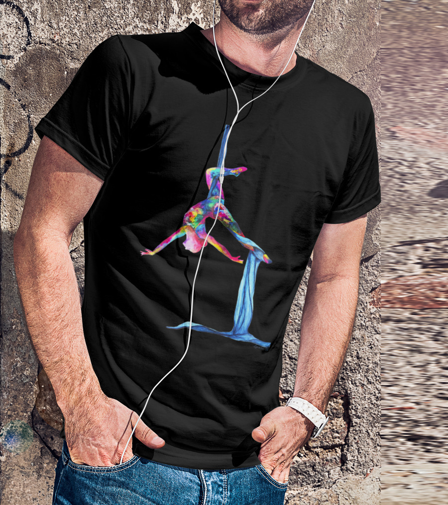 Aerial Silk Yoga Colorful Performance T-Shirt