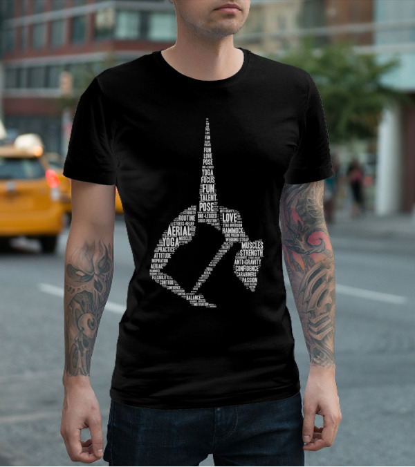 Aerial Yoga Focus Love Talent Pose Muscles Fun Strength Balance Motivation T-Shirt