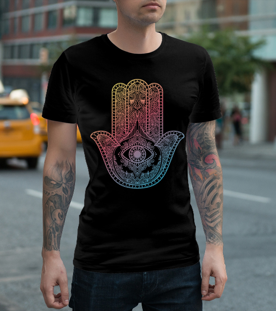 Buddhist Hamsa Hand Om Meditation Spiritual Yoga T-Shirt