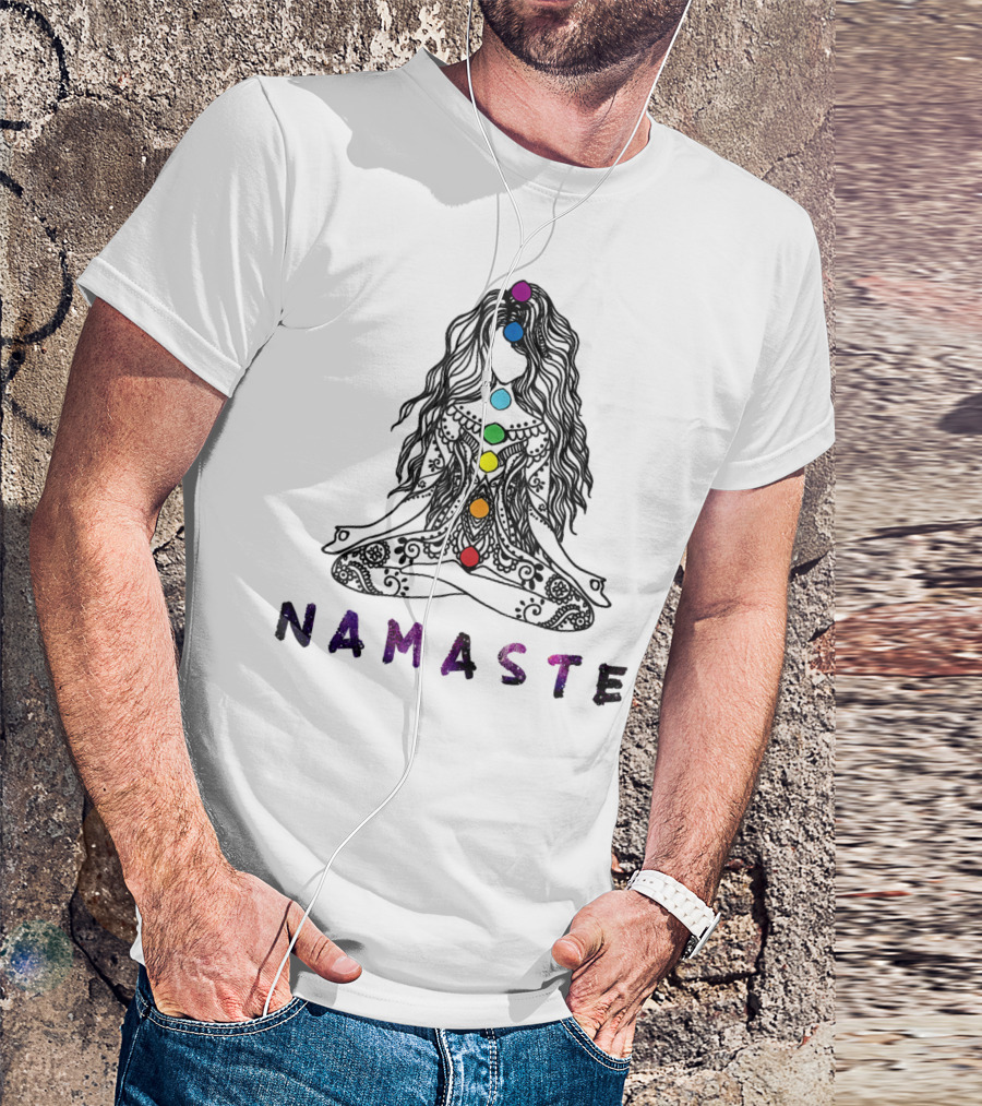 Namaste Chakra Meditation Yoga Pose Spiritual Energy T-Shirt