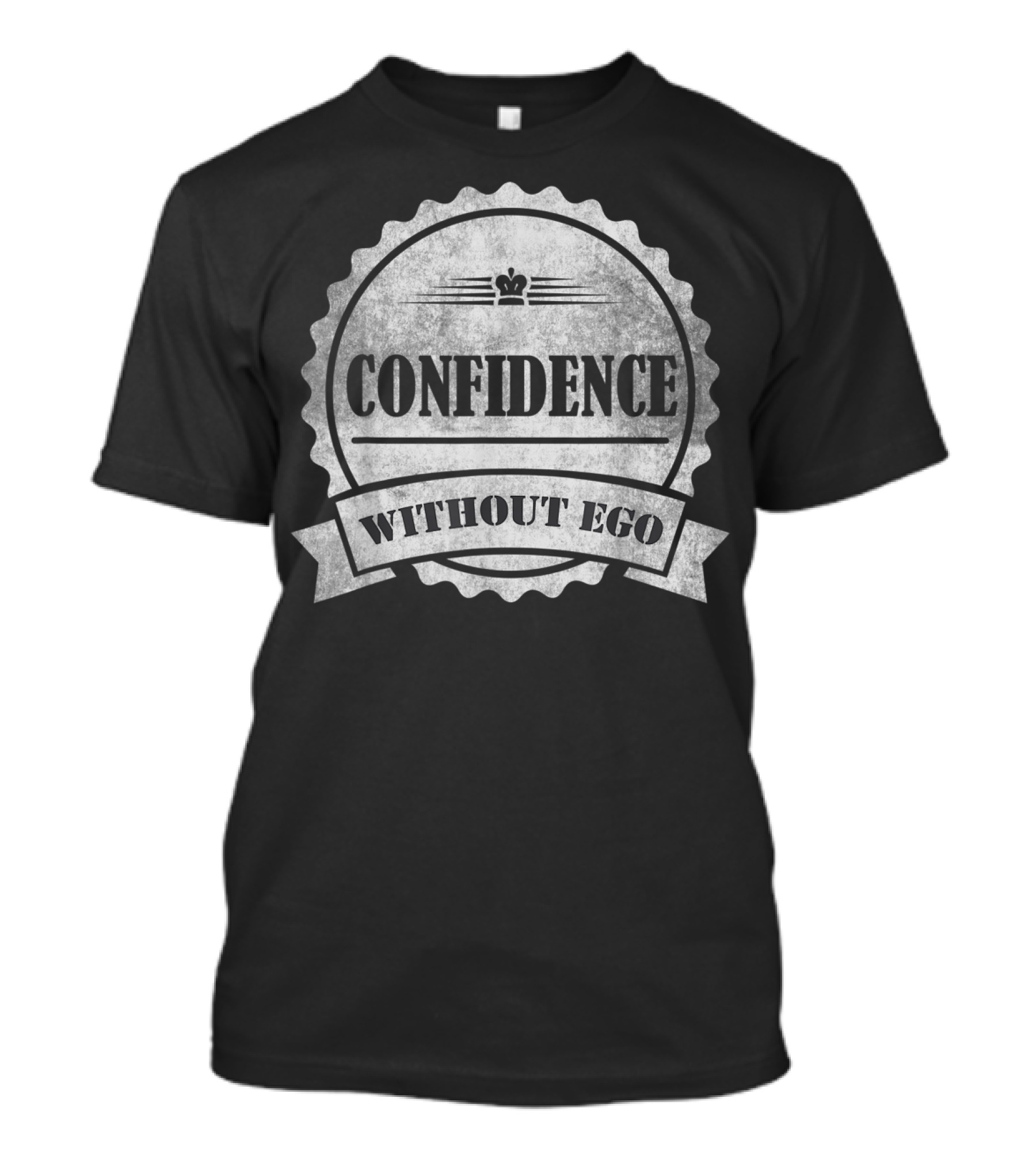 Confidence Without Ego Buddha Yoga Zen Badge T-Shirt