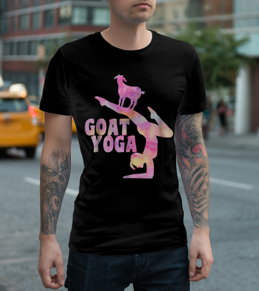GOAT YOGA Yoga Pose With Cute Goat Watercolor T-Shirt