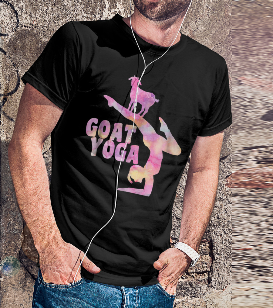 GOAT YOGA Yoga Pose With Cute Goat Watercolor T-Shirt