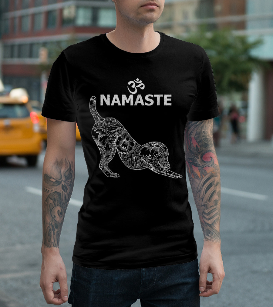 Namaste Om Dog Yoga Funny Namaste Om T-Shirt