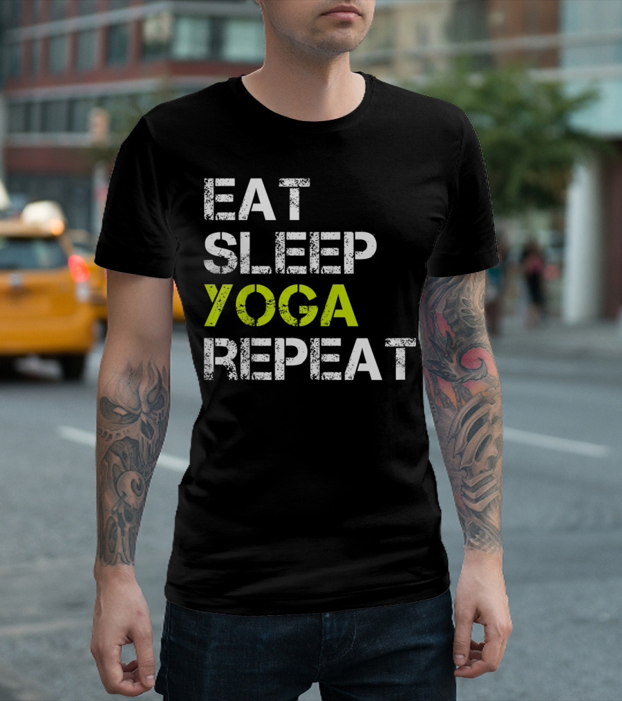 Eat Sleep Yoga Repeat Funny Yoga T-Shirt