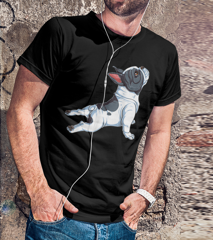 French Bulldog Frenchie Namaste Yoga Pose T-Shirt