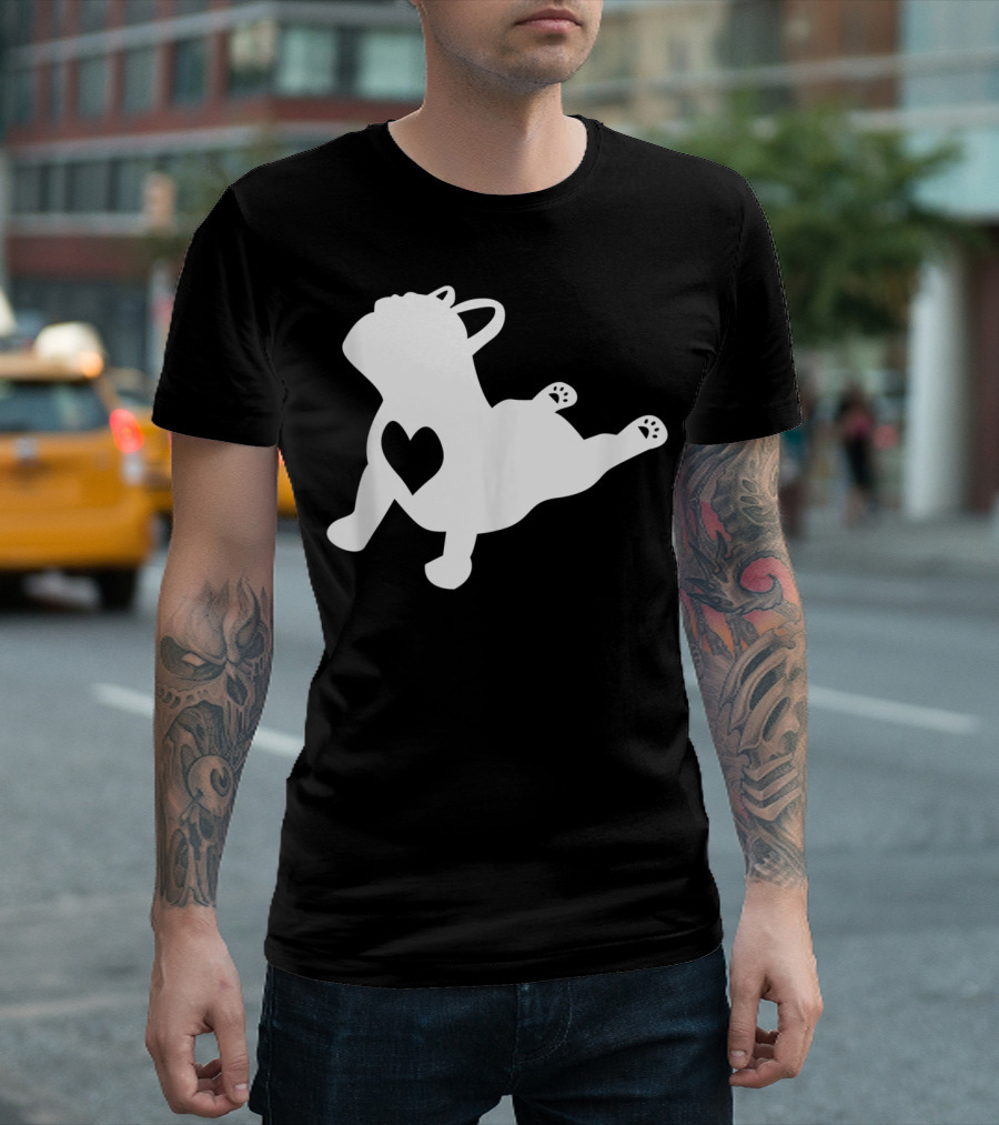 French Bulldog Yoga Pose Heart Frenchie Love T-Shirt
