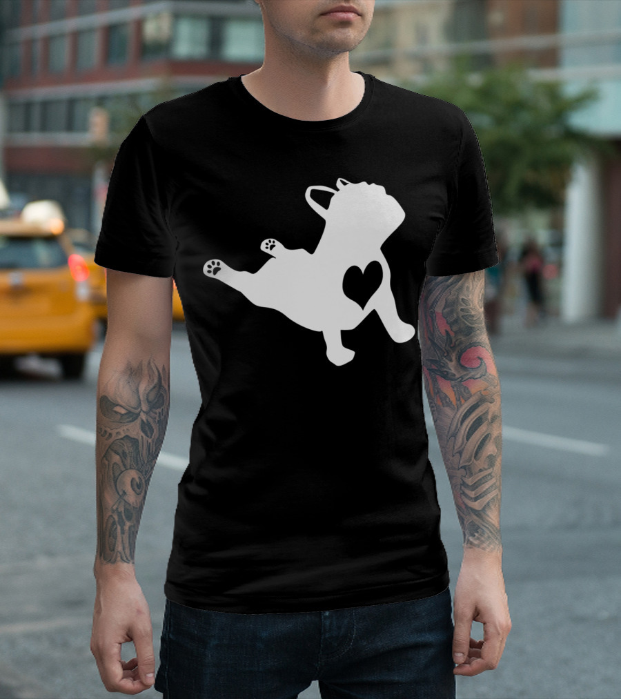 French Bulldog Heart Yoga Pose Namaste In Bed T-Shirt