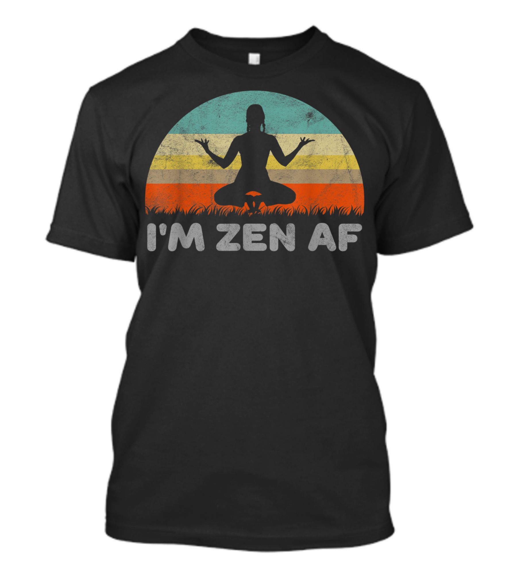 I'm Zen Af Yoga Meditation Retro Sunset T-Shirt