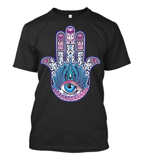 Hamsa Mandala Eye Hand Of Fatima Womens Yoga Iconic T-Shirt