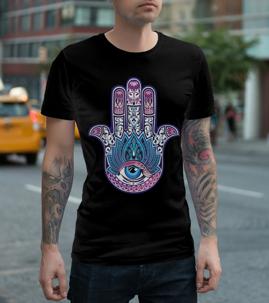 Hamsa Mandala Eye Hand Of Fatima Womens Yoga Iconic T-Shirt