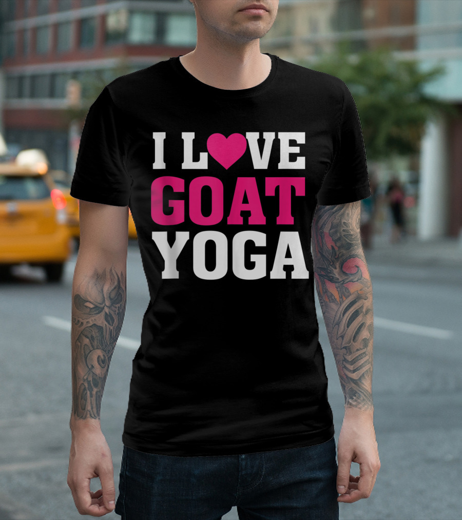 I Love Heart Goat Yoga T-Shirt