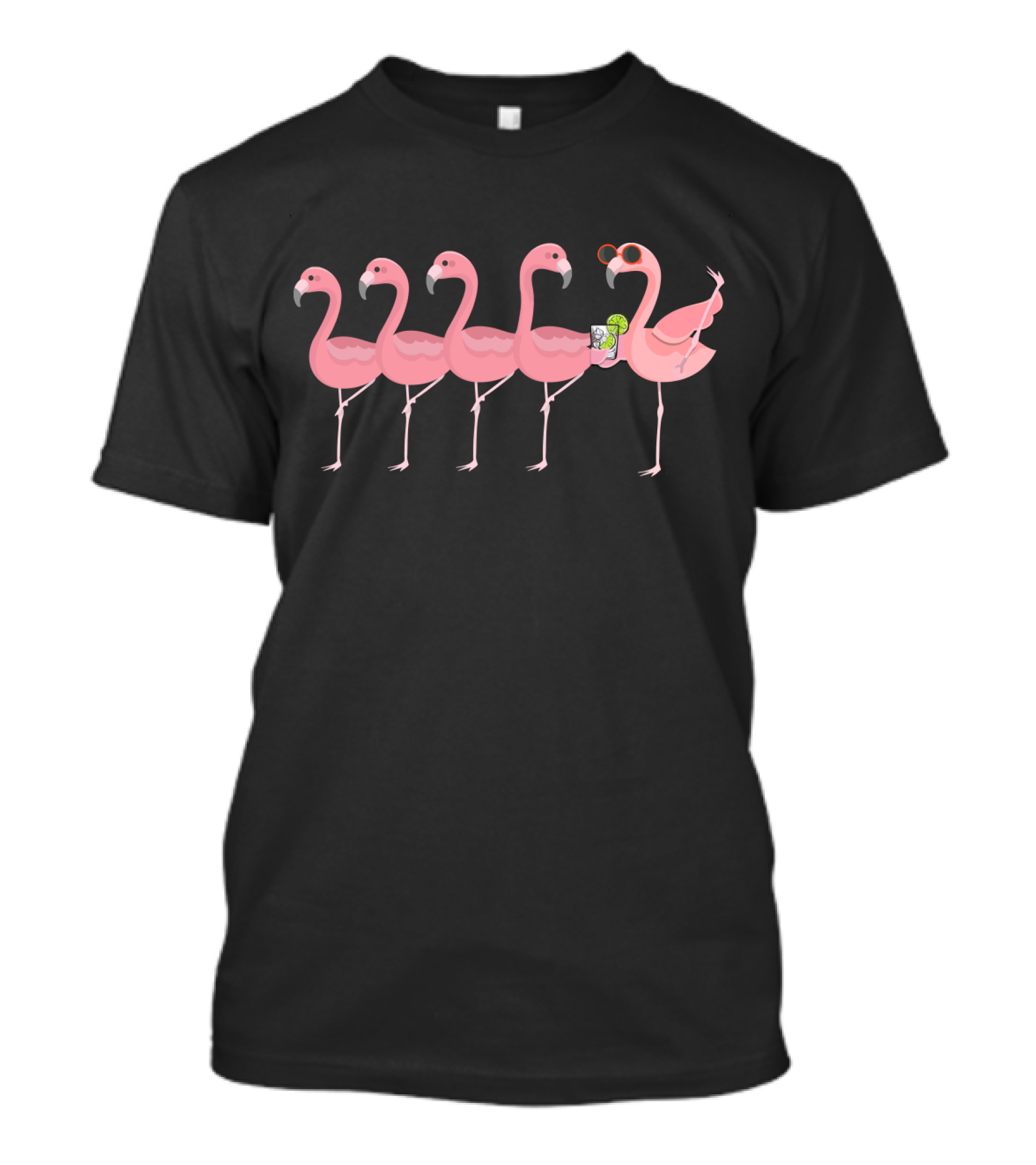 Flamingo Dance Party With Vodka Cocktails And Sunglasses T-Shirt