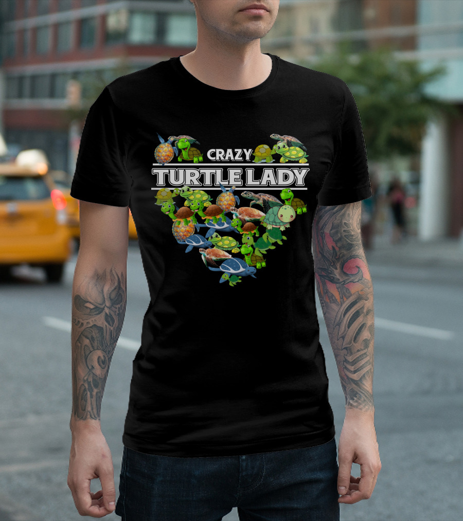 Crazy Turtle Lady Heartful Collection T-Shirt