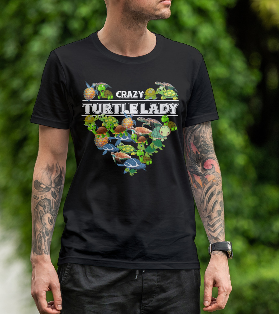 Crazy Turtle Lady Heartful Collection T-Shirt