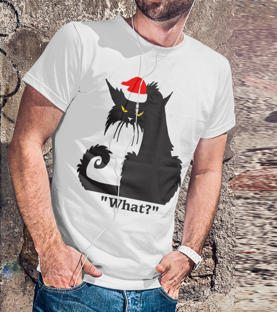 What Cat With Santa Hat T-Shirt