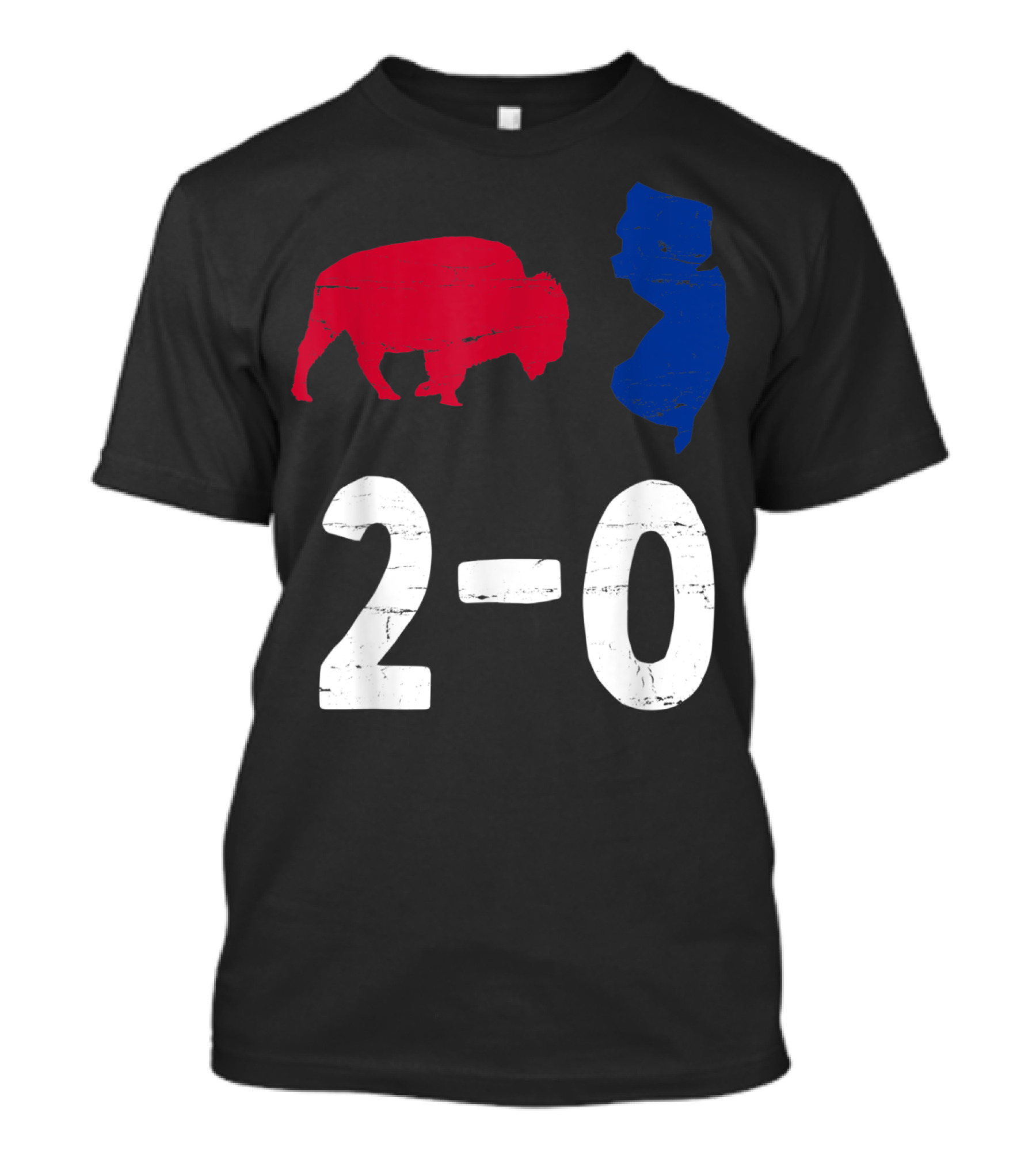 Bills Mafia Buffalo New Jersey Map 2-0 Victory T-Shirt