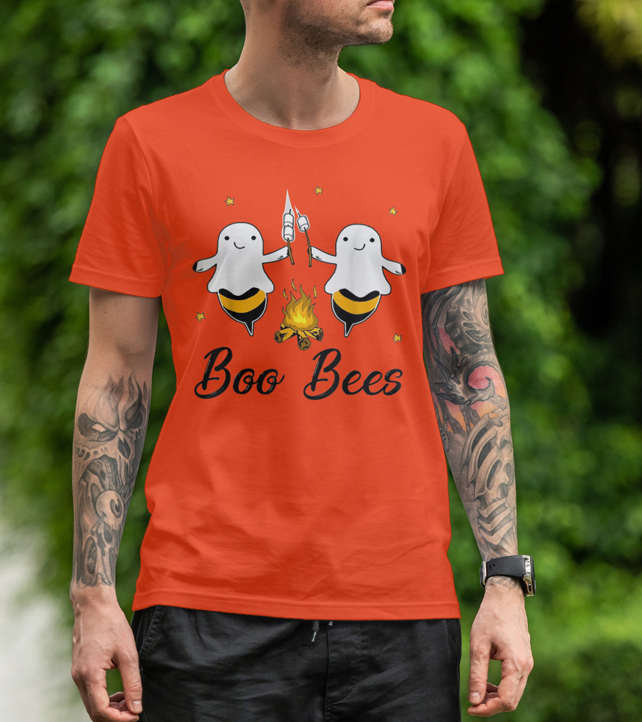 Boo Bees Ghostly Camping Theme With Campfire T-Shirt
