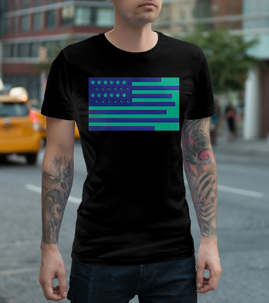 Flag Cannabis Leaf T-Shirt