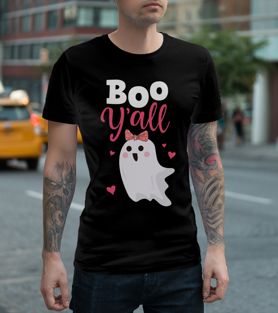 Boo Y'all Halloween Ghost Cute Southern Girl Women T-Shirt