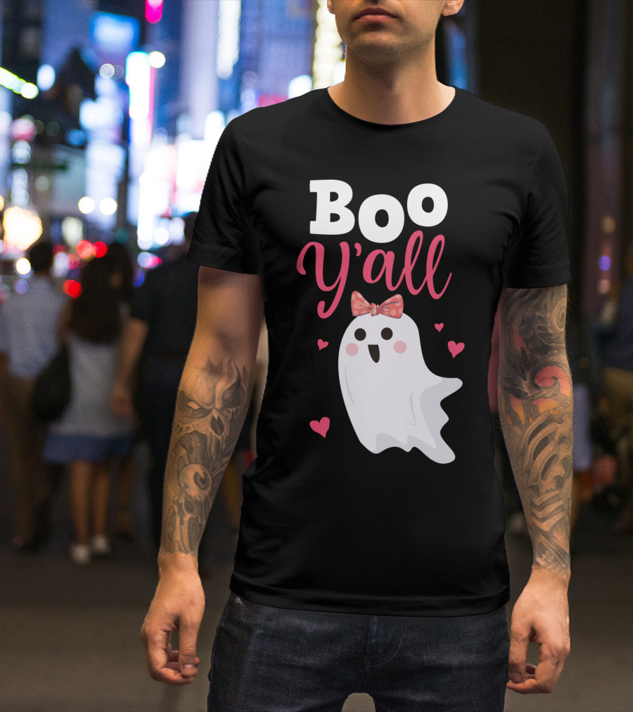 Boo Y'all Halloween Ghost Cute Southern Girl Women T-Shirt