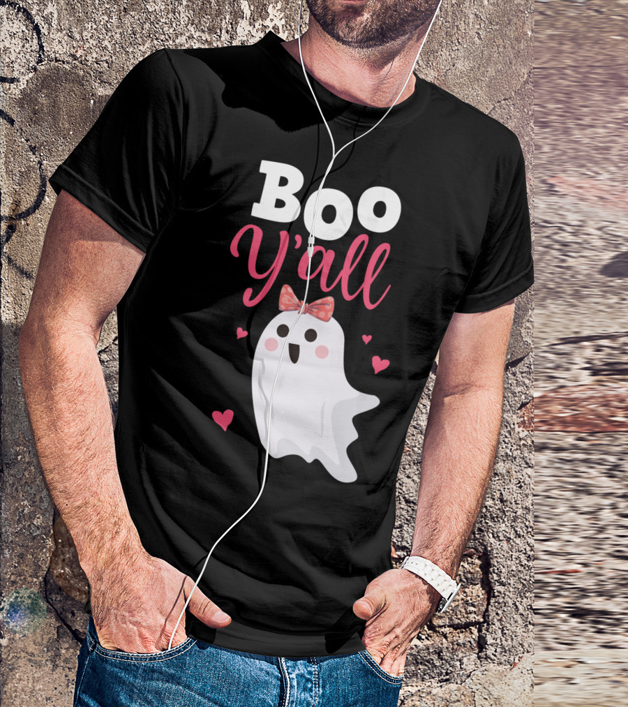 Boo Y'all Halloween Ghost Cute Southern Girl Women T-Shirt