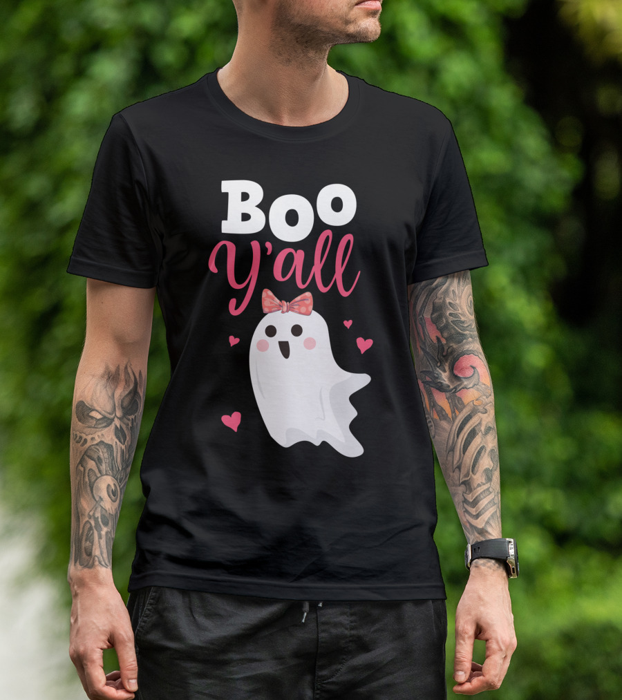 Boo Y'all Halloween Ghost Cute Southern Girl Women T-Shirt