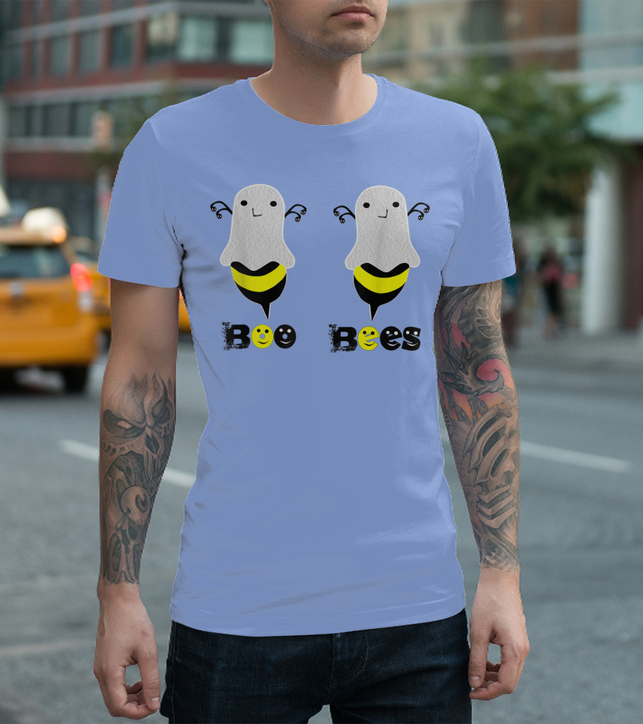 Boo Bees Smiling Ghosts and Bees Fun T-Shirt