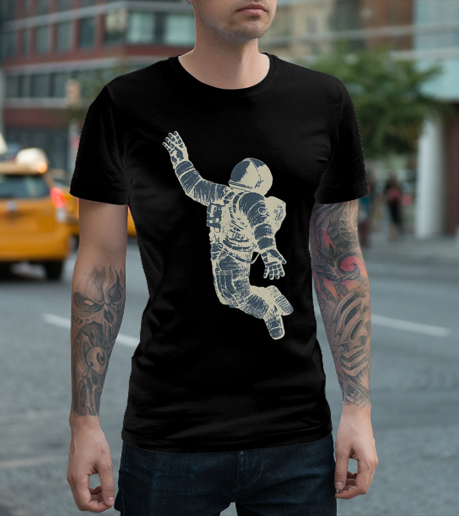 NASA Astronaut Floating in Space with Cool Pose T-Shirt