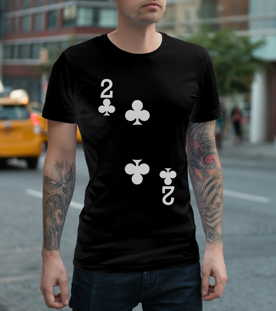 2 Of Clubs Playing Card T-Shirt