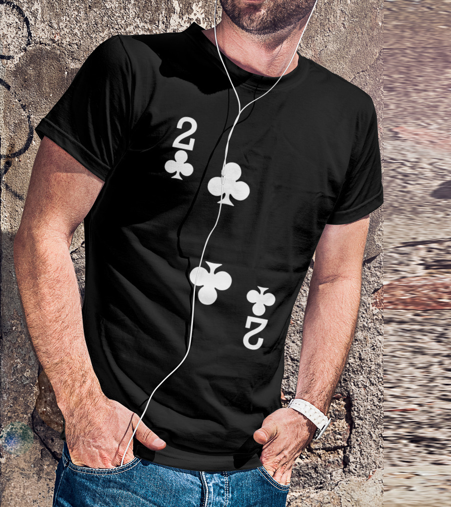 2 Of Clubs Playing Card T-Shirt