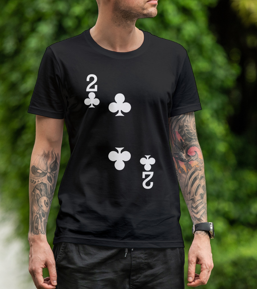 2 Of Clubs Playing Card T-Shirt