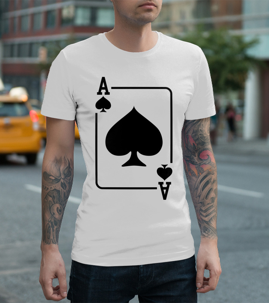 Ace Of Spades Playing Card Halloween Dark T-Shirt