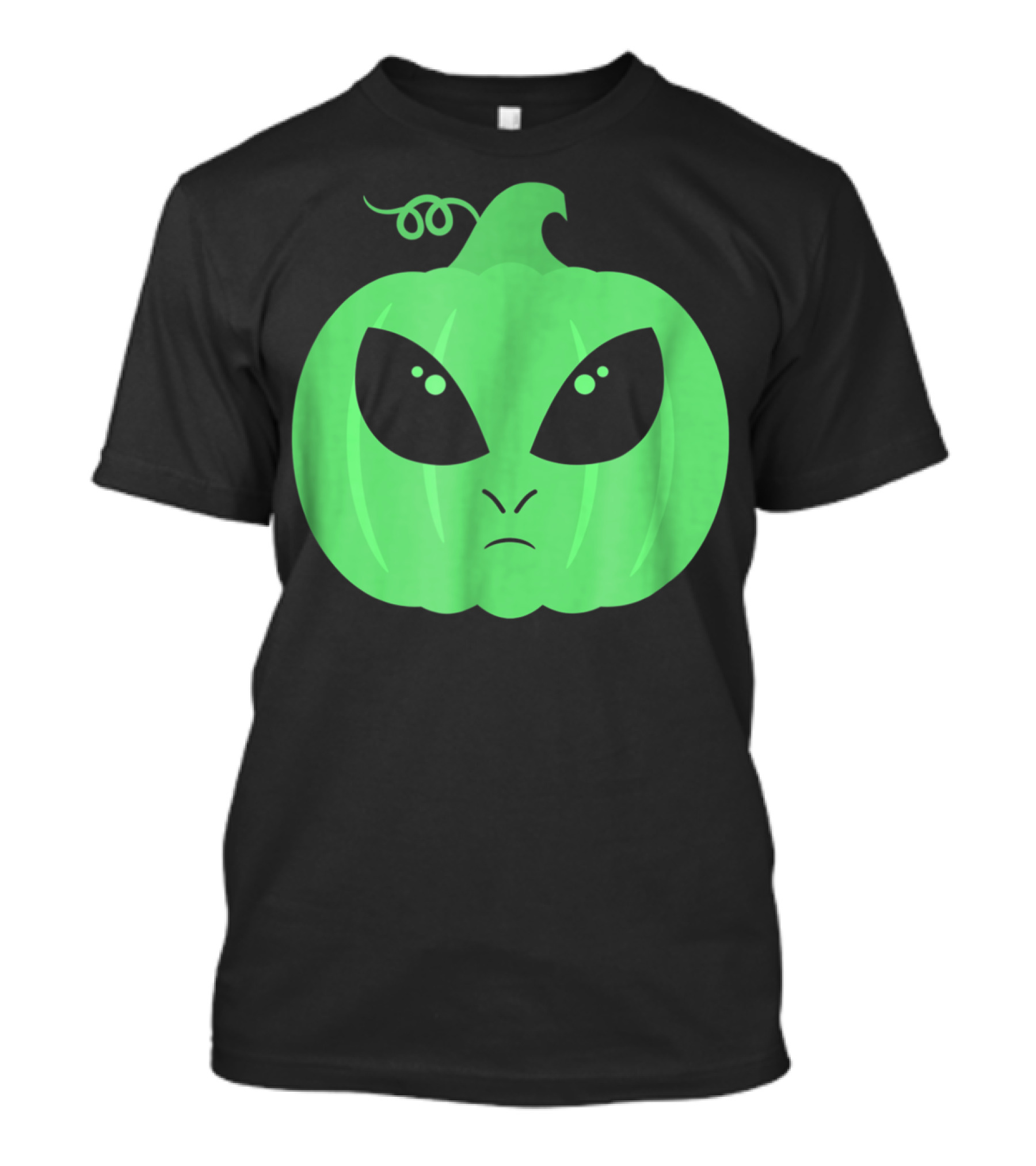 Alien Pumpkin Jack O Lantern Face T-Shirt