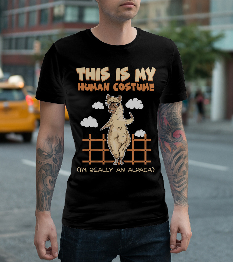 This Is My Human Costume I'm Really An Alpaca Halloween T-Shirt