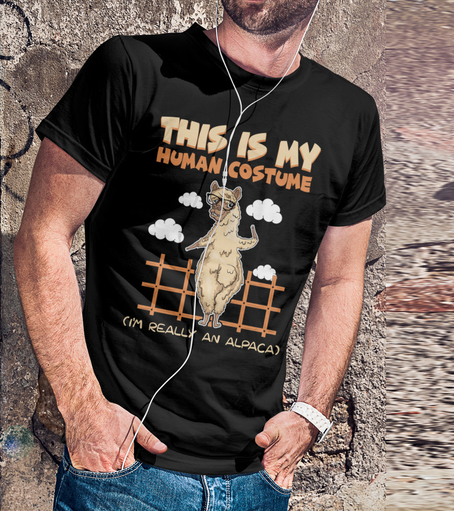 This Is My Human Costume I'm Really An Alpaca Halloween T-Shirt
