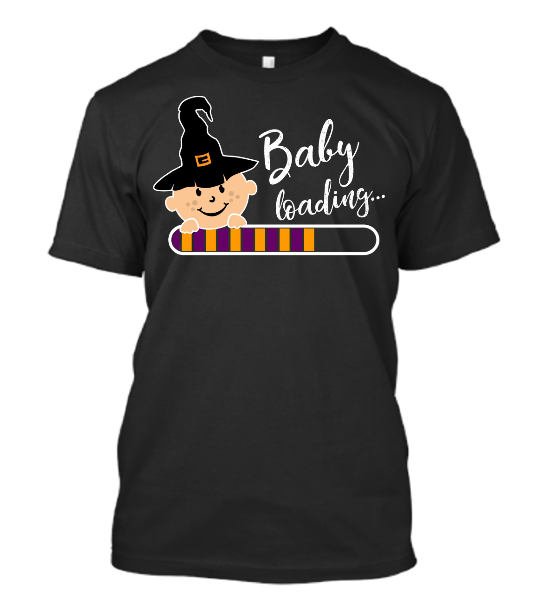 Baby Loading Halloween Witch Pregnancy Announcement T-Shirt