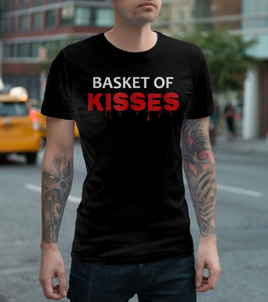 Basket Of Kisses Creepy Dripping Red Letters T-Shirt