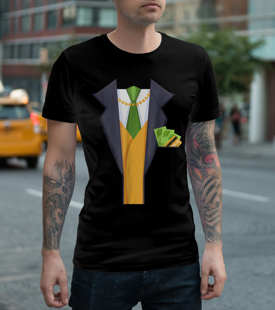 Billionaire Halloween Costume Millionaire Suit With Money And Tie T-Shirt