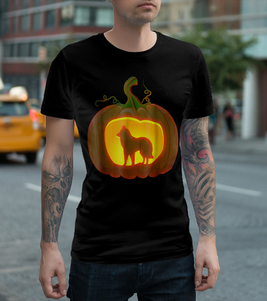 Belgian Tervuren Silhouette Pumpkin Carving T-Shirt