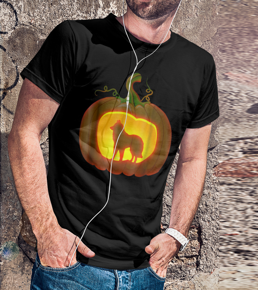 Belgian Tervuren Silhouette Pumpkin Carving T-Shirt