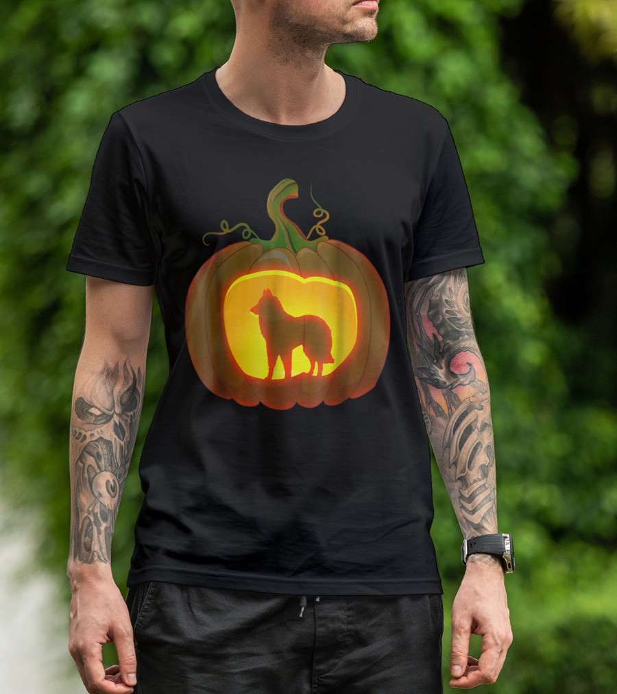 Belgian Tervuren Silhouette Pumpkin Carving T-Shirt