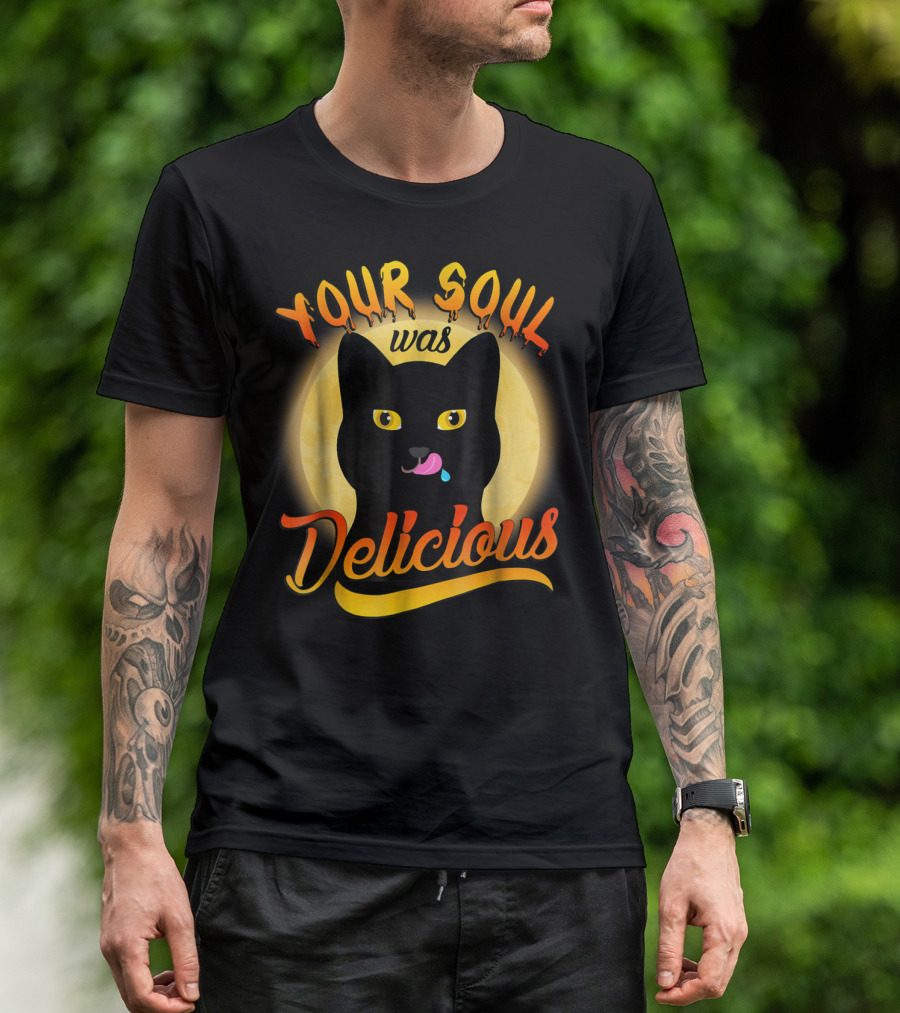 Your Soul Was Delicious Black Cat T-Shirt