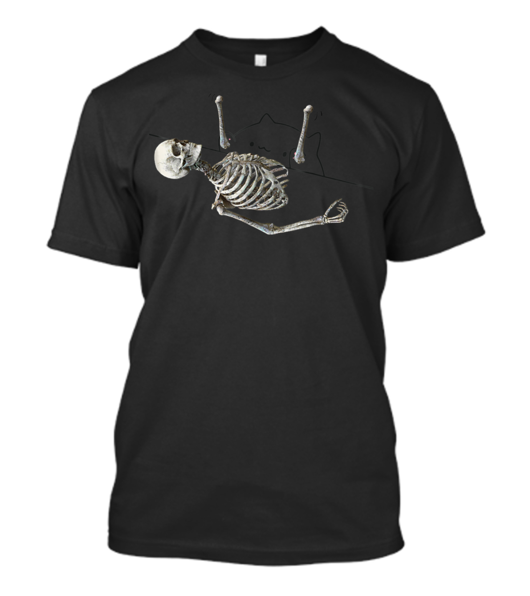 Bongo Cat Playing Skeleton Xylophone Bones T-Shirt