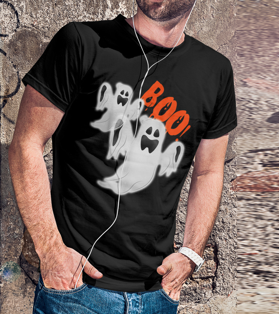 Boo Halloween Funny Ghosts With Spooky Expression T-Shirt