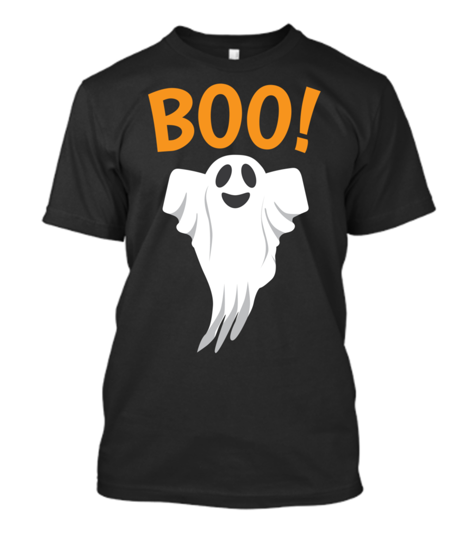 BOO Halloween Ghost Spooky Smiley Face T-Shirt